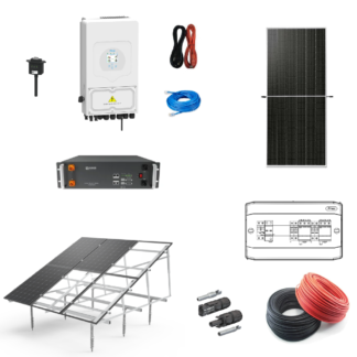 KIT sistem fotovoltaic Deye 6 kW monofazat Hybrid cu baterie Renon 5kWh