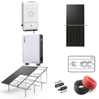 KIT sistem fotovoltaic Deye 6 kW monofazat Hybrid cu baterie Renon 16kWh